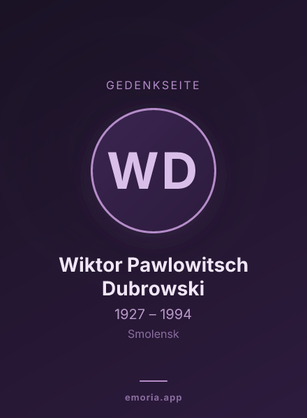 Gedenkportrait von Wiktor Pawlowitsch Dubrowski