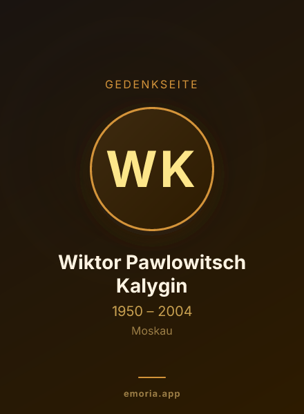 Gedenkportrait von Wiktor Pawlowitsch Kalygin