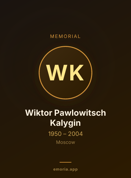 Memorial portrait of Wiktor Pawlowitsch Kalygin