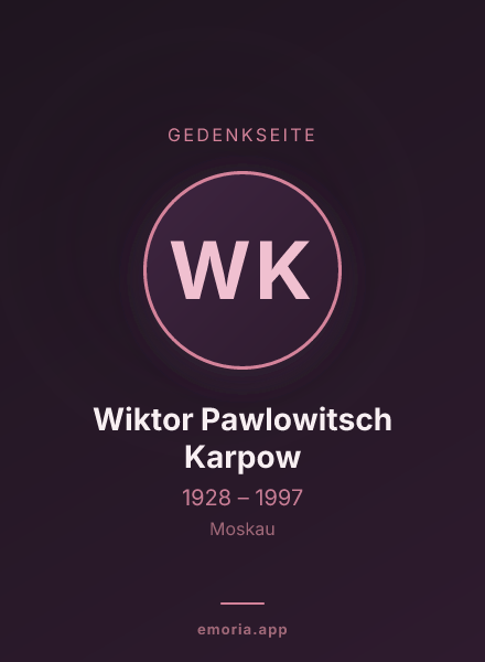 Gedenkportrait von Wiktor Pawlowitsch Karpow