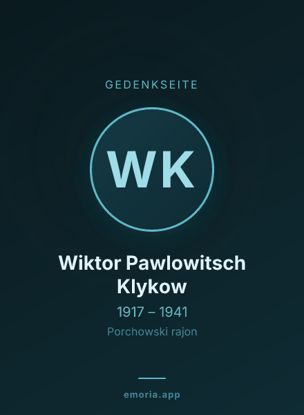 Gedenkportrait von Wiktor Pawlowitsch Klykow