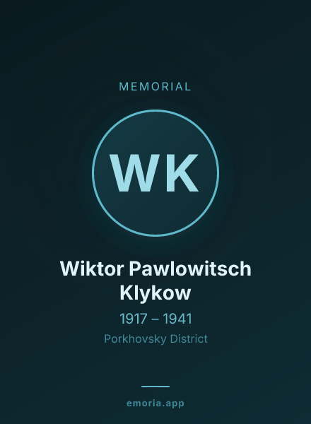 Memorial portrait of Wiktor Pawlowitsch Klykow