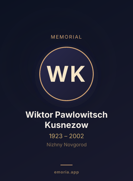 Memorial portrait of Wiktor Pawlowitsch Kusnezow