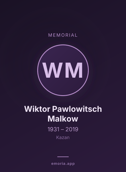 Memorial portrait of Wiktor Pawlowitsch Malkow