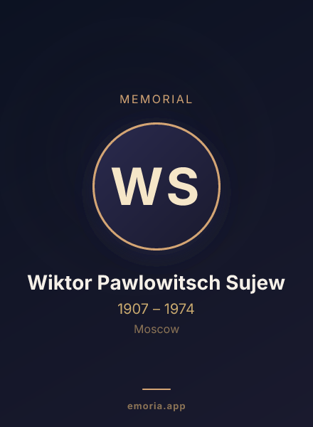 Memorial portrait of Wiktor Pawlowitsch Sujew