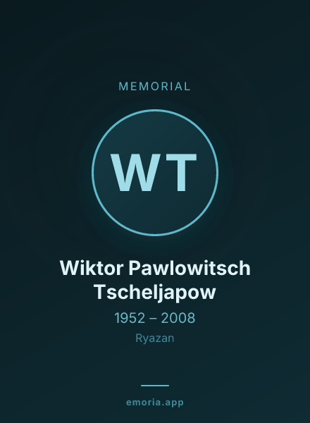 Memorial portrait of Wiktor Pawlowitsch Tscheljapow