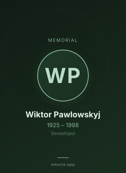 Memorial portrait of Wiktor Pawlowskyj