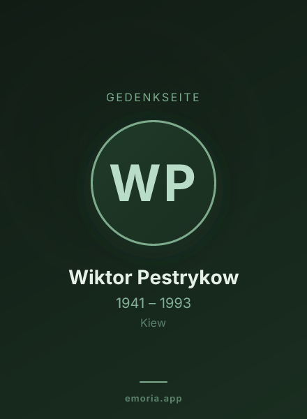 Gedenkportrait von Wiktor Pestrykow