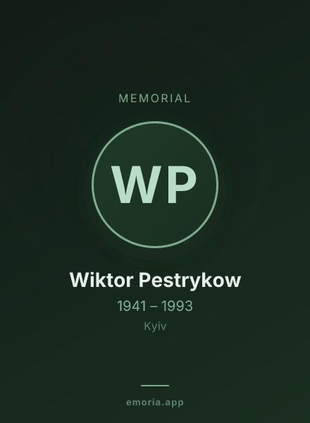 Memorial portrait of Wiktor Pestrykow