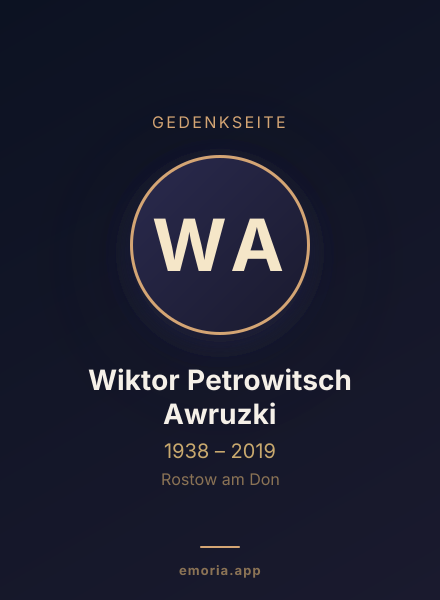 Gedenkportrait von Wiktor Petrowitsch Awruzki