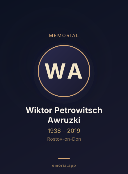 Memorial portrait of Wiktor Petrowitsch Awruzki