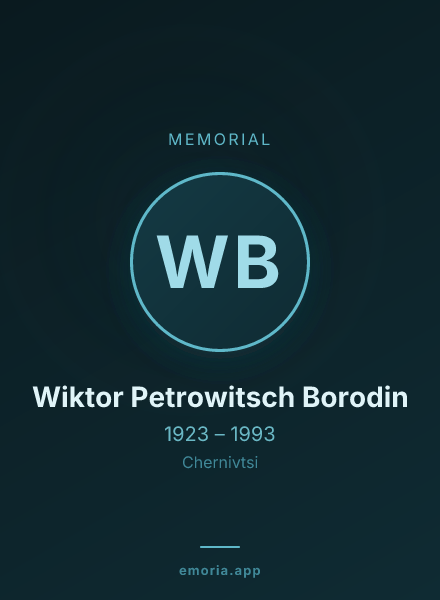 Memorial portrait of Wiktor Petrowitsch Borodin