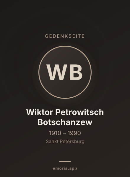 Gedenkportrait von Wiktor Petrowitsch Botschanzew
