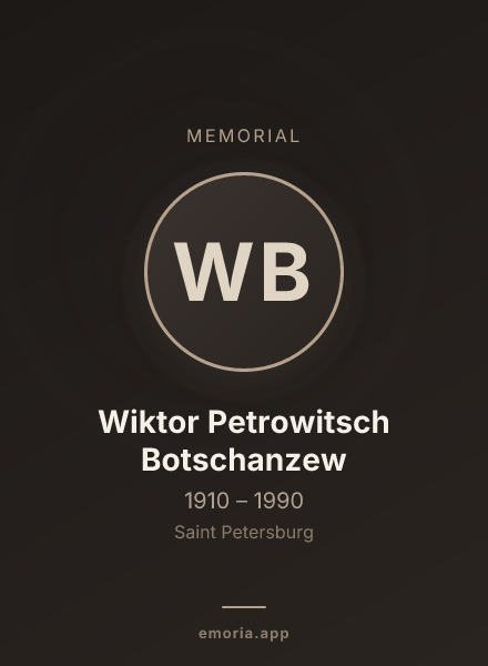 Memorial portrait of Wiktor Petrowitsch Botschanzew