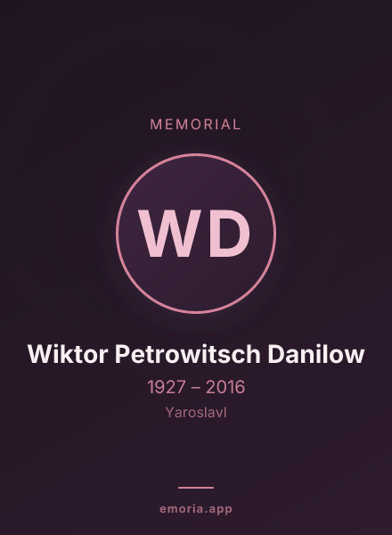 Memorial portrait of Wiktor Petrowitsch Danilow