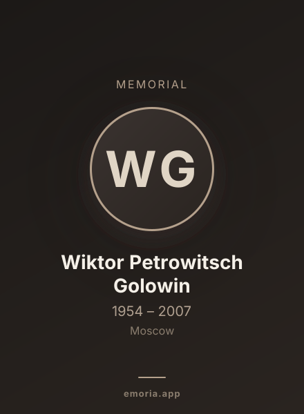 Memorial portrait of Wiktor Petrowitsch Golowin
