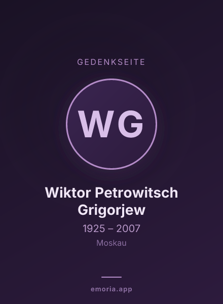 Gedenkportrait von Wiktor Petrowitsch Grigorjew