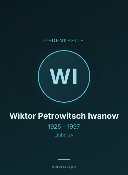 Gedenkportrait von Wiktor Petrowitsch Iwanow