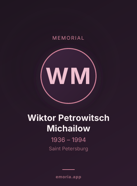 Memorial portrait of Wiktor Petrowitsch Michailow