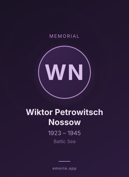 Memorial portrait of Wiktor Petrowitsch Nossow