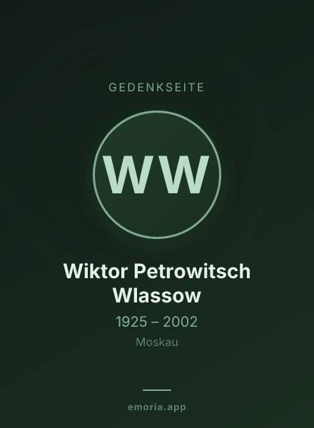 Gedenkportrait von Wiktor Petrowitsch Wlassow