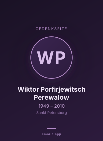 Gedenkportrait von Wiktor Porfirjewitsch Perewalow