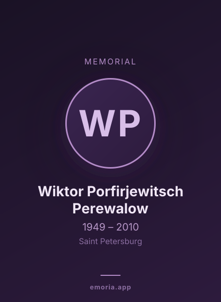 Memorial portrait of Wiktor Porfirjewitsch Perewalow