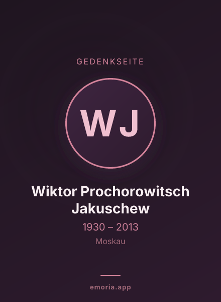 Gedenkportrait von Wiktor Prochorowitsch Jakuschew