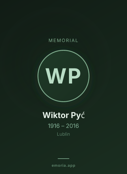 Memorial portrait of Wiktor Pyć