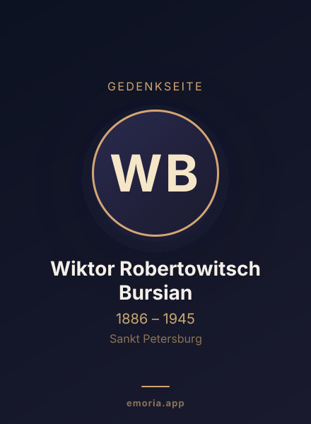 Gedenkportrait von Wiktor Robertowitsch Bursian