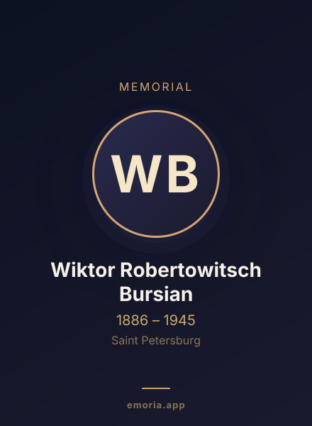 Memorial portrait of Wiktor Robertowitsch Bursian