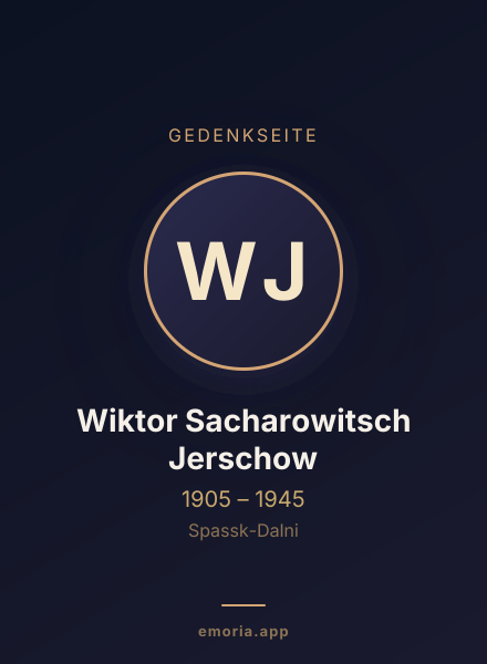 Gedenkportrait von Wiktor Sacharowitsch Jerschow