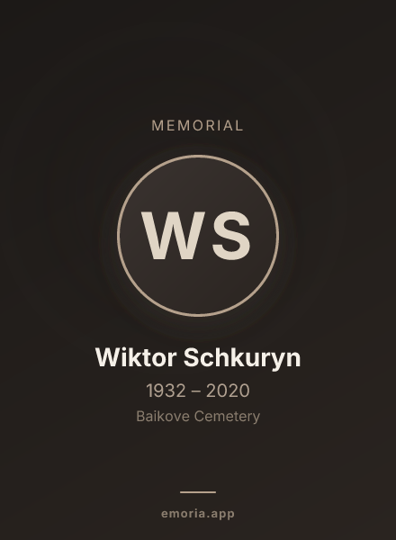 Memorial portrait of Wiktor Schkuryn