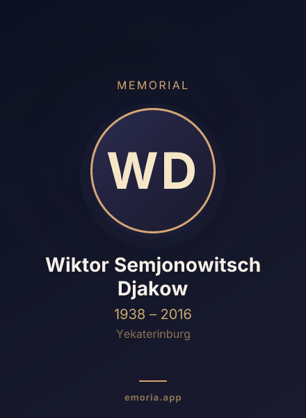 Memorial portrait of Wiktor Semjonowitsch Djakow