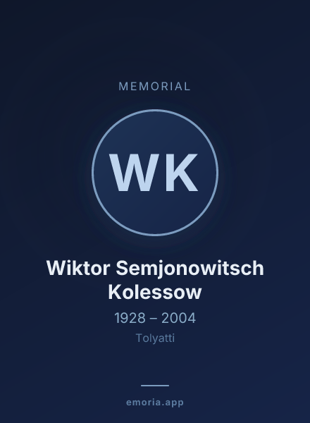 Memorial portrait of Wiktor Semjonowitsch Kolessow