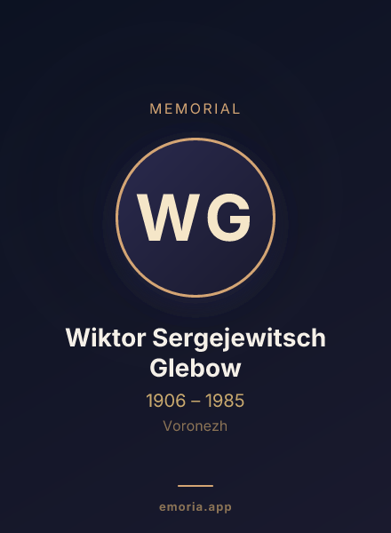 Memorial portrait of Wiktor Sergejewitsch Glebow