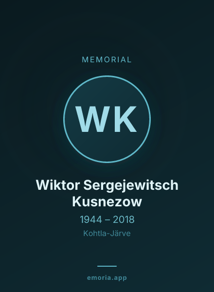 Memorial portrait of Wiktor Sergejewitsch Kusnezow