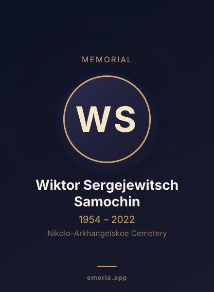 Memorial portrait of Wiktor Sergejewitsch Samochin