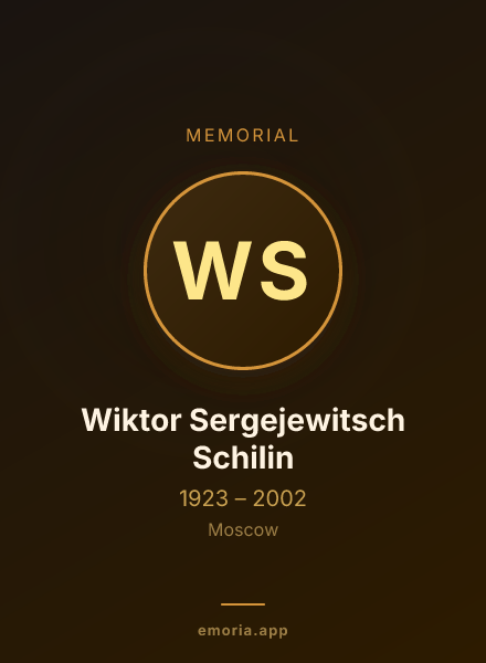 Memorial portrait of Wiktor Sergejewitsch Schilin