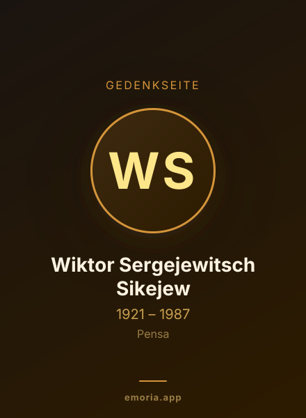 Gedenkportrait von Wiktor Sergejewitsch Sikejew