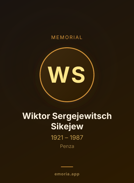 Memorial portrait of Wiktor Sergejewitsch Sikejew