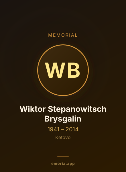 Memorial portrait of Wiktor Stepanowitsch Brysgalin