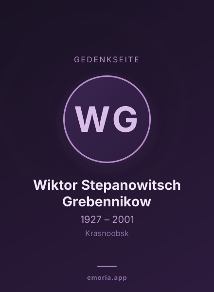 Gedenkportrait von Wiktor Stepanowitsch Grebennikow