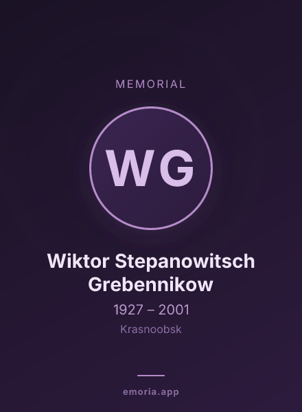 Memorial portrait of Wiktor Stepanowitsch Grebennikow