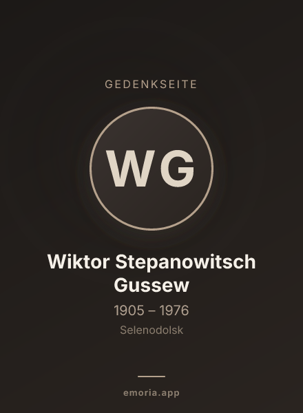 Gedenkportrait von Wiktor Stepanowitsch Gussew