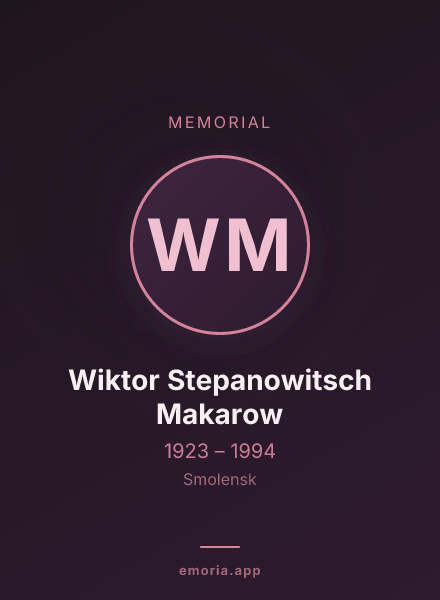 Memorial portrait of Wiktor Stepanowitsch Makarow