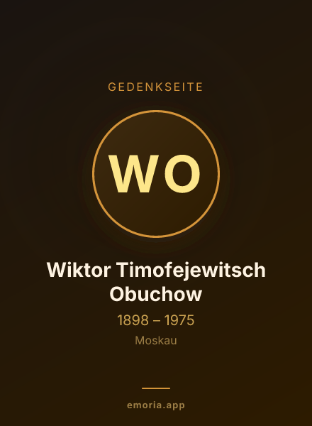 Gedenkportrait von Wiktor Timofejewitsch Obuchow
