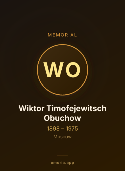 Memorial portrait of Wiktor Timofejewitsch Obuchow