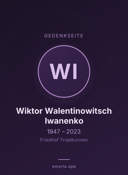 Gedenkportrait von Wiktor Walentinowitsch Iwanenko