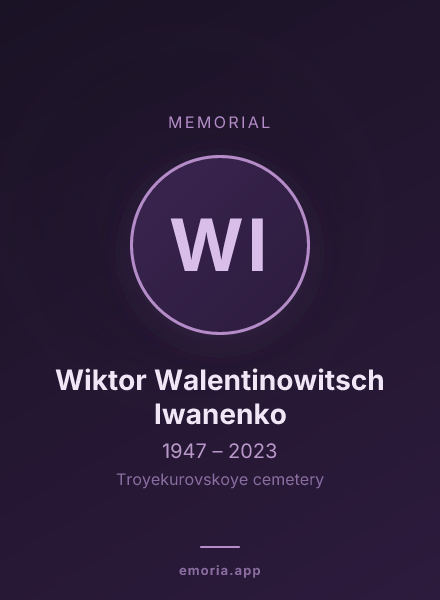 Memorial portrait of Wiktor Walentinowitsch Iwanenko